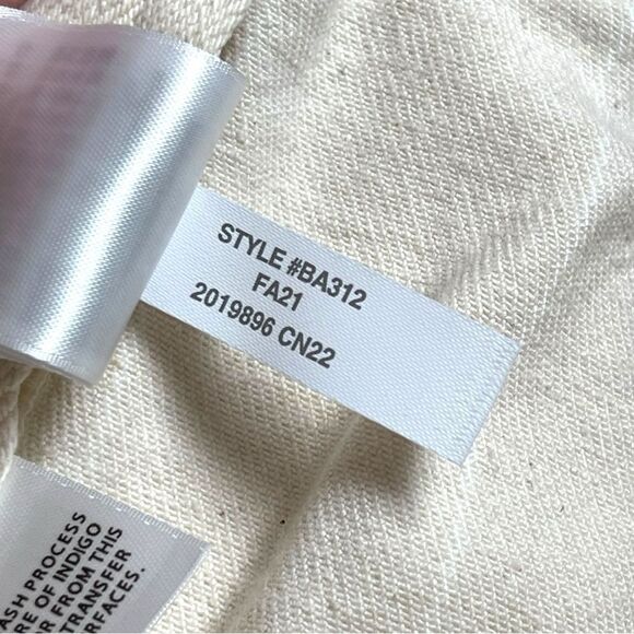 J. Crew Tie Waist Cream Denim Stripe High Rise Camp Pant women’s Size Medium - Picture 12 of 12